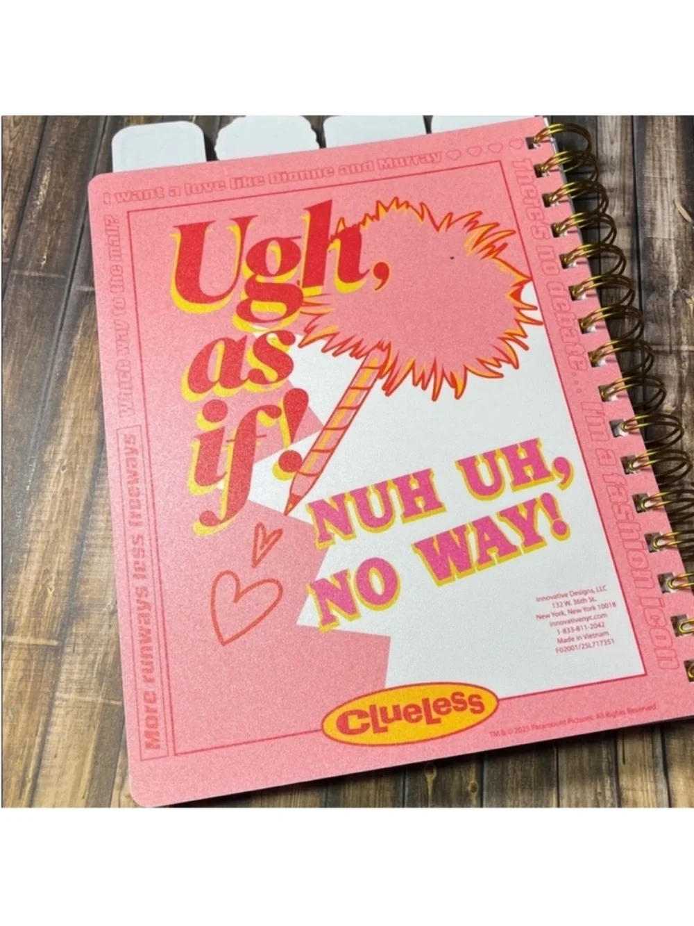 5for$10 Pink License Four Tabbed Journal Clueless - Bullseye's Playground